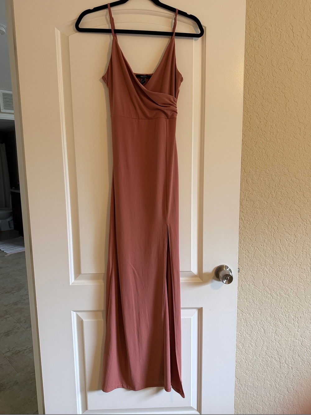 Forever 21 Mauve Rust Slip Maxi Dress with Side Slit